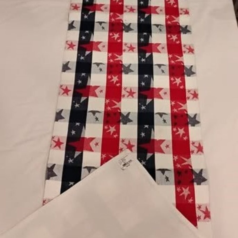 Patriotic Red/White/Blue Star Table Runner by Living Quarters